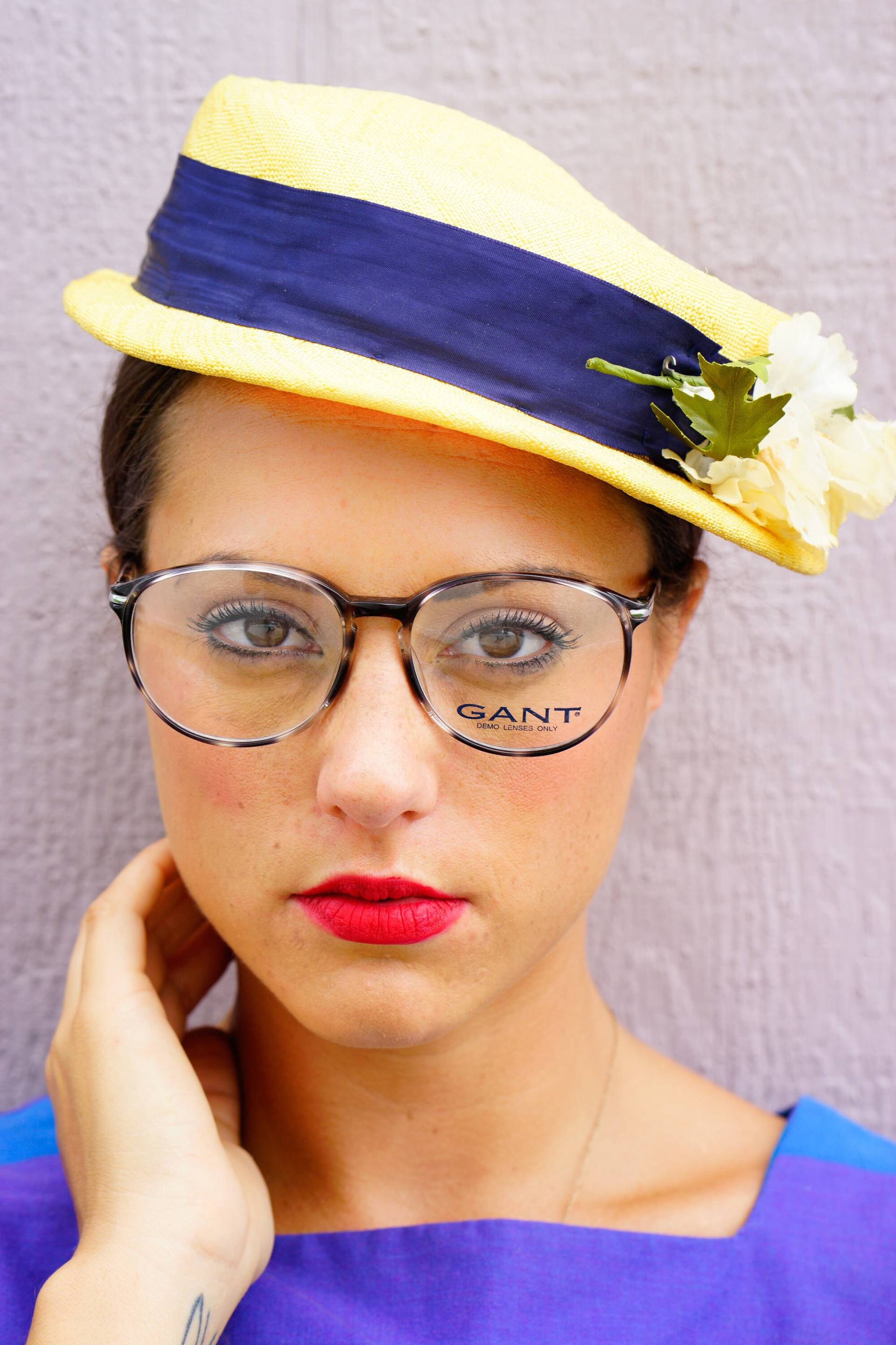 Vintage Brille 1990Er Jahre By Gant Multi Color Frame New Old Stock Glasses Made in Hong Kong Große Größe Federscharniere von hisandhervintage