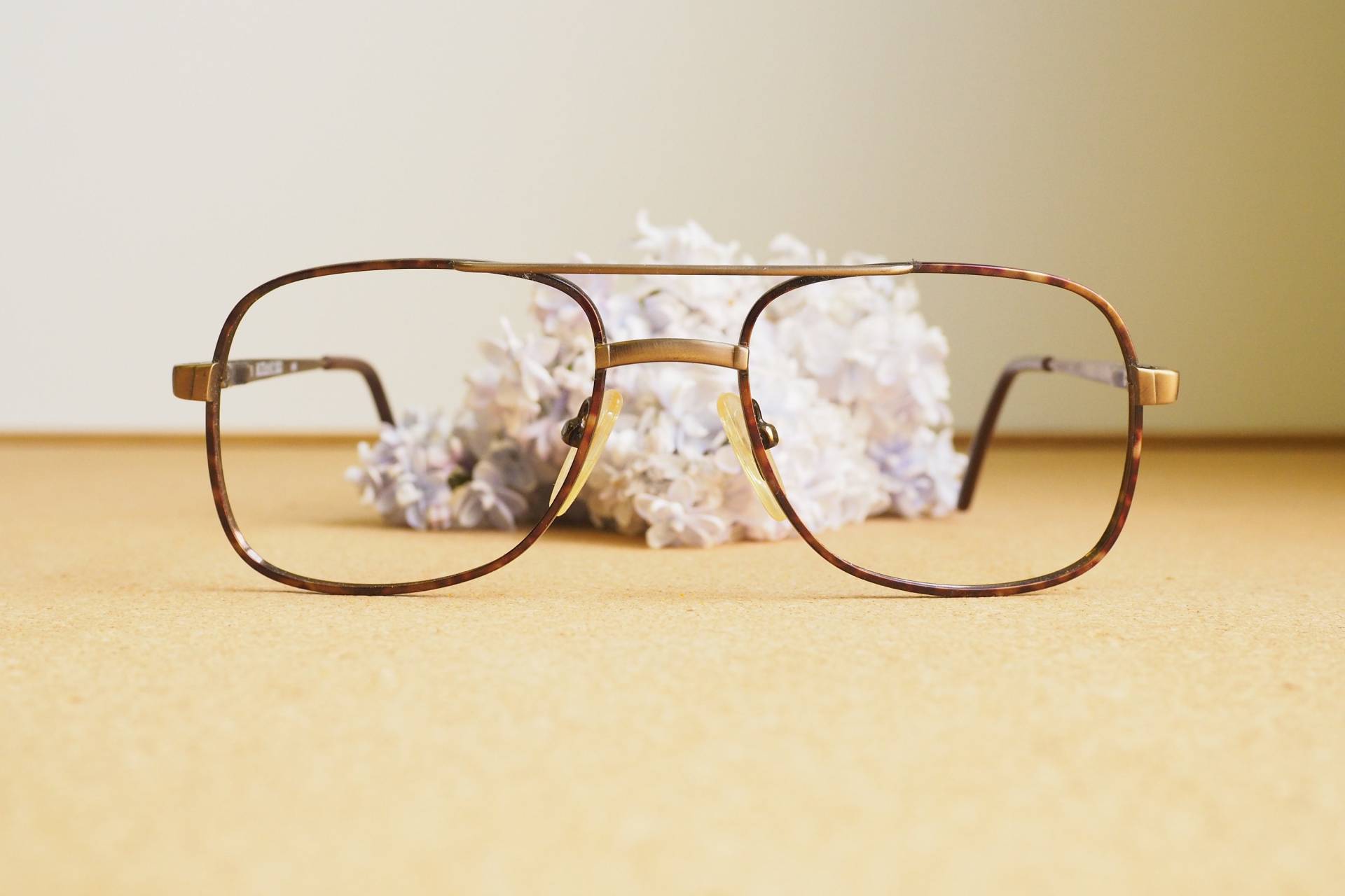 Vintage Brillen 1970Er Jahre/Brille/Brillen/Rahmen Disco New Old Stock Aviator Made in Usa By Artcraft Schildpatt Emaille Braun von hisandhervintage