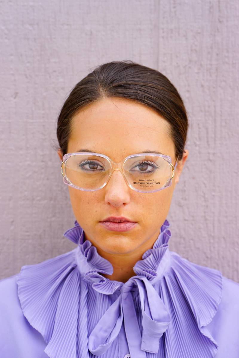 Vintage Brillenfassung 1970Er Jahre Von Renaissance Made in France New Old Stock Frames Lavendel Farbe Mit Gold Akzente von hisandhervintage