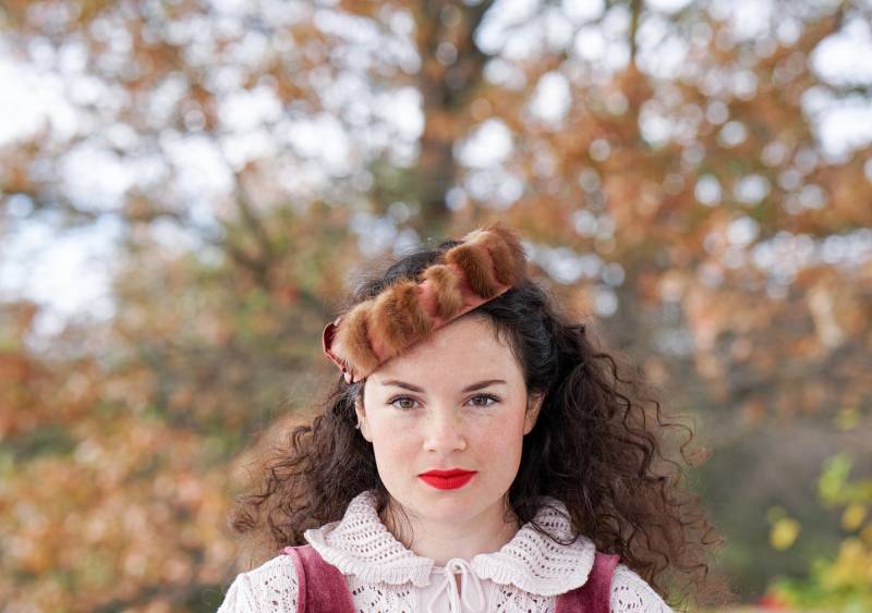 Vintage Echtpelz Stirnband Hut Für Teile, 1950Er Jahre Hut, Frauen Herbst Wintermütze, Retro Midcentury Whimsy Pelzhut von hisandhervintage