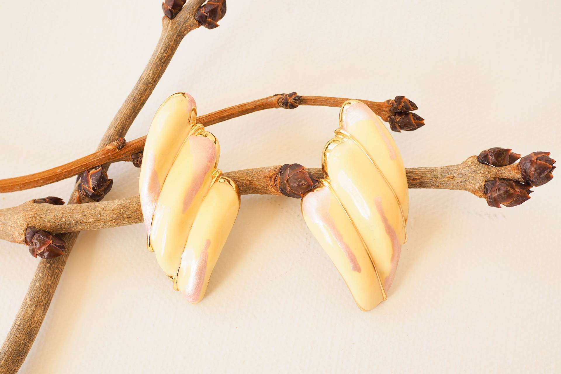 Vintage Emaille Ohrringe | Ohrhänger Modeschmuck Schmuck 1980Er Jahre 80Er von hisandhervintage