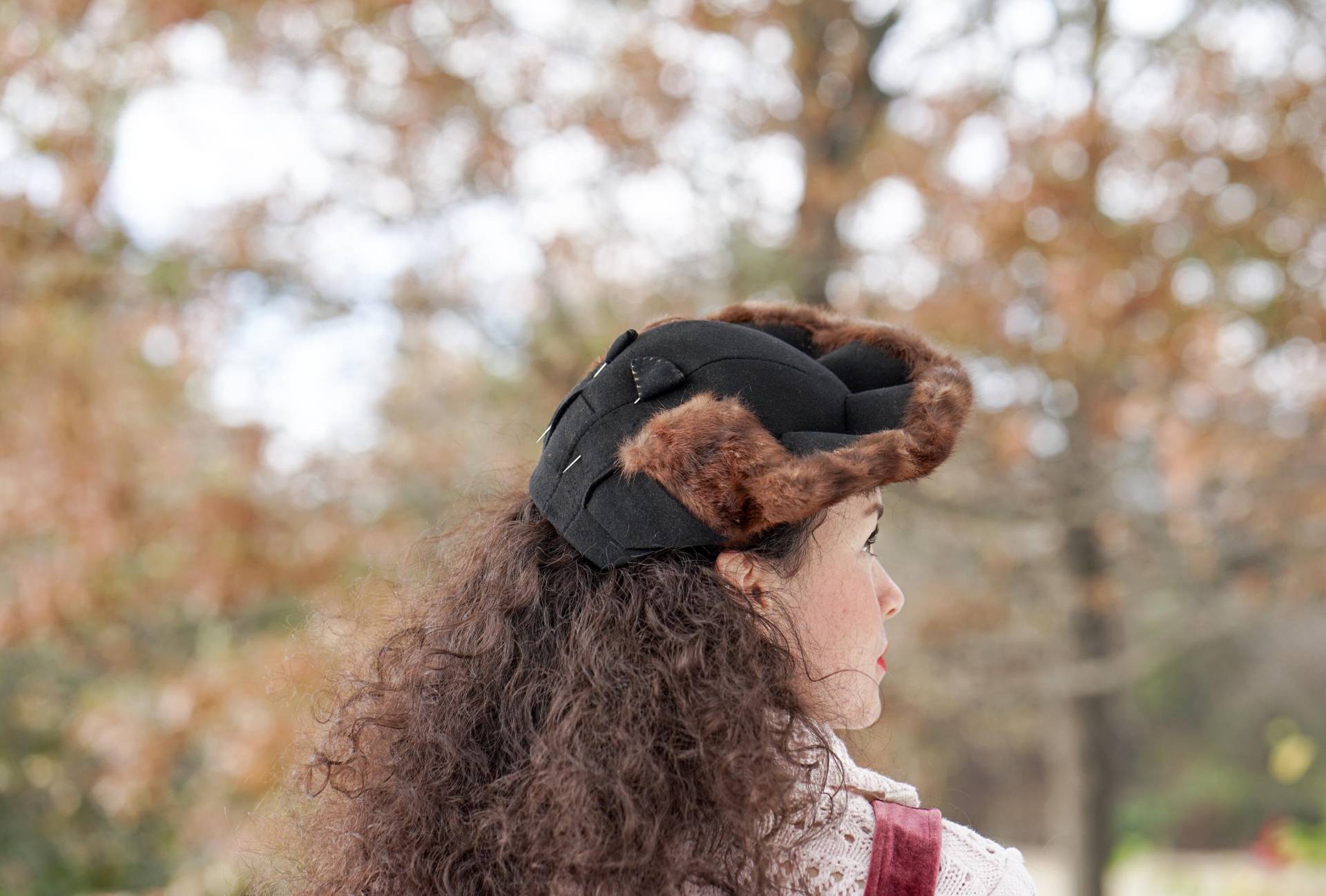 Vintage Fascinator Wollhut By New York Creation, 1940Er-50Er Jahre Hut, Herbst Winter Ascot Royal Frauen Hexenhut von hisandhervintage