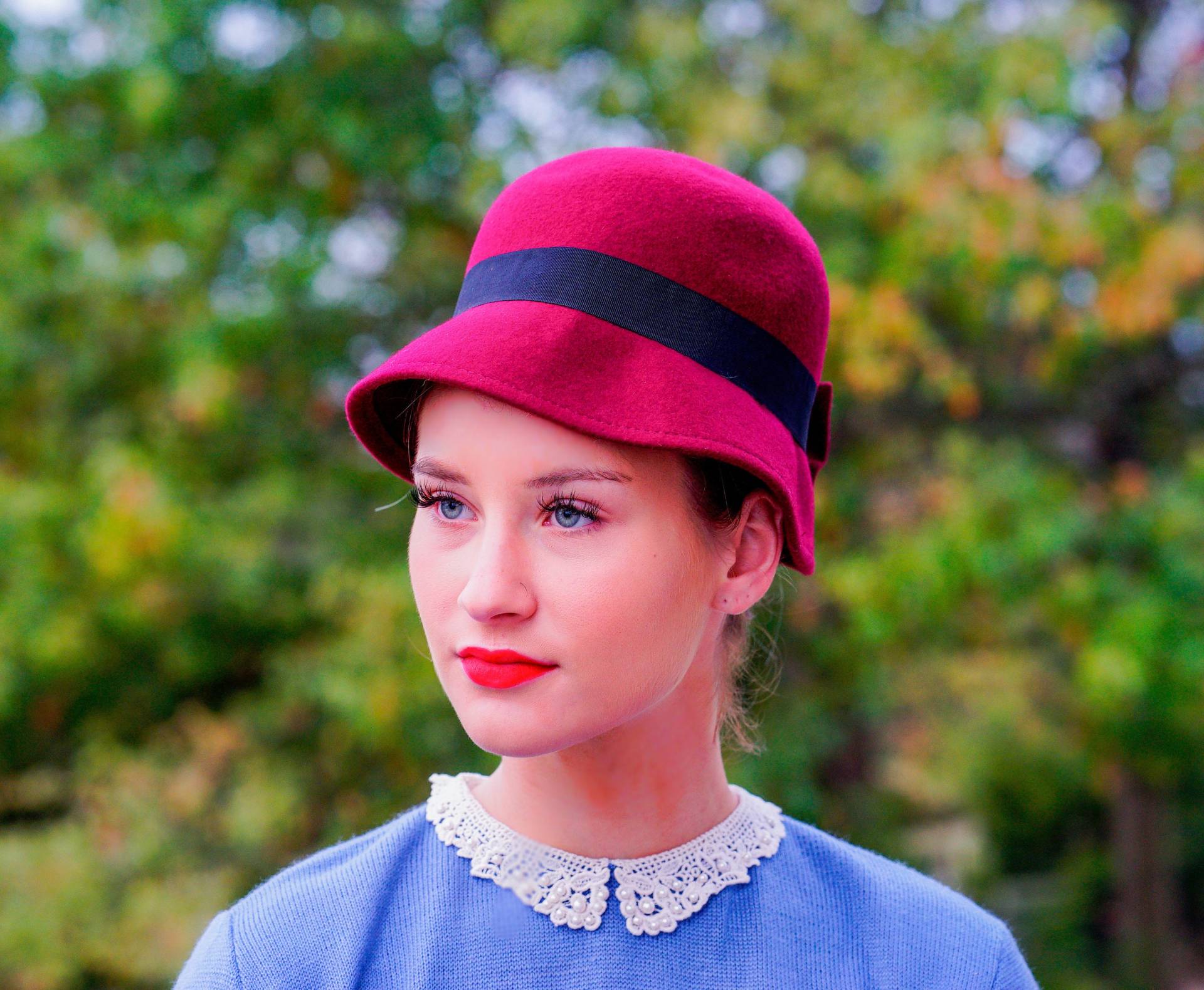 Vintage Filzhut, Cloche Hut, Winterhut, Wollfilzhut, 1990Er Jahre von hisandhervintage