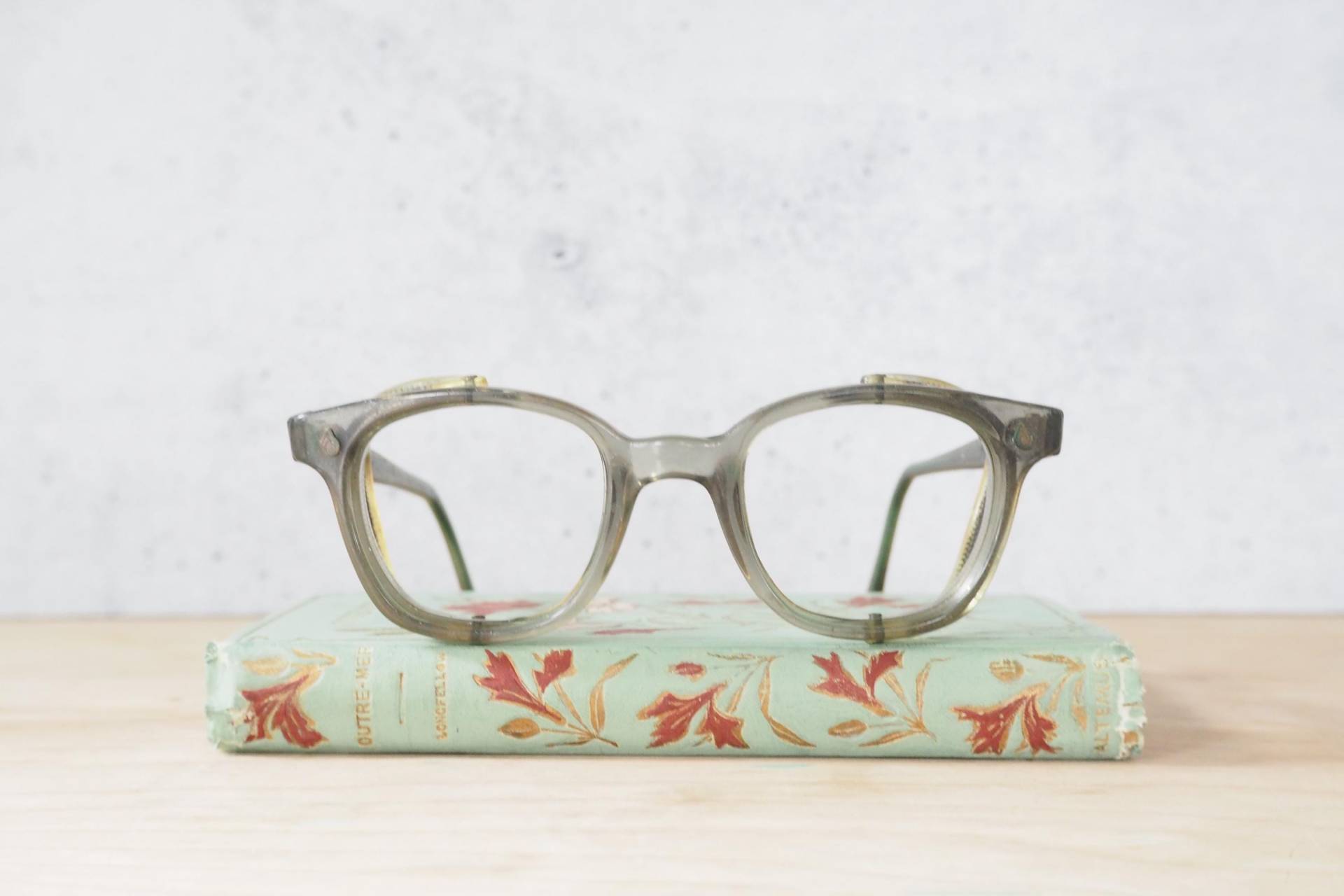 Vintage Frauen Brille 1970Er Jahre Optik/Schutzbrille/Brille/Rahmen Made in Usa/Hipster Grün Smokey Mit Seitlichen Blenden von hisandhervintage