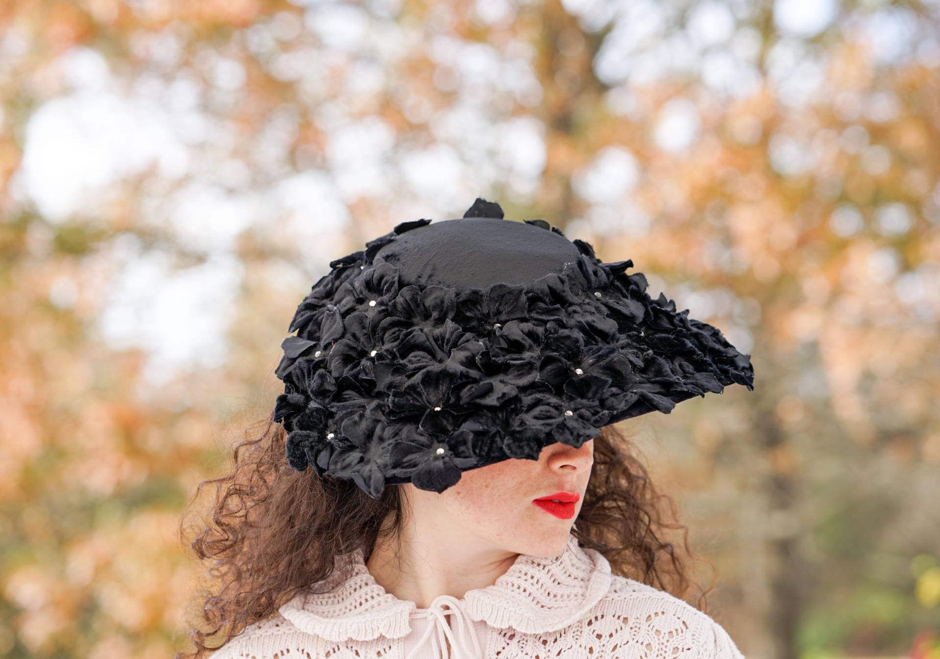 Vintage Hut Mit Breitem Rand, Frauen Hut, Kentucky Derby 1950Er Jahre Tea-Party von hisandhervintage