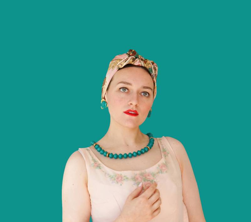 Vintage Kunststoff Perlen Halskette Ohrringe Set, 1970Er-80Er Jahre Schmuck Demi Parure Modeschmuck, Retro Schmuck, Hochzeitsschmuck von hisandhervintage