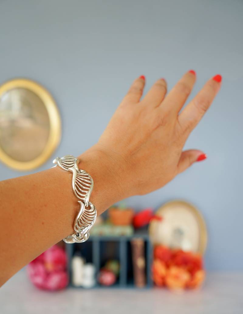 Vintage Lisner Silber Armband/ 1950S-60S Schmuck/ Panel Modeschmuck/ Mcm Retro Armband von hisandhervintage