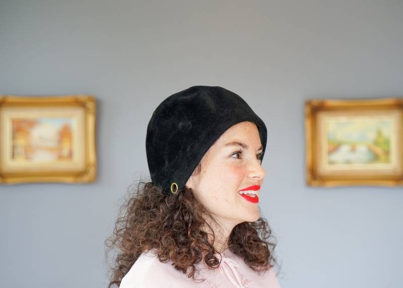 Vintage Pelz Filz Cloche Hut Italien, Hut, 1950Er-1960Er Frauen Midcentury Mod Herbst Winter Witchy von hisandhervintage