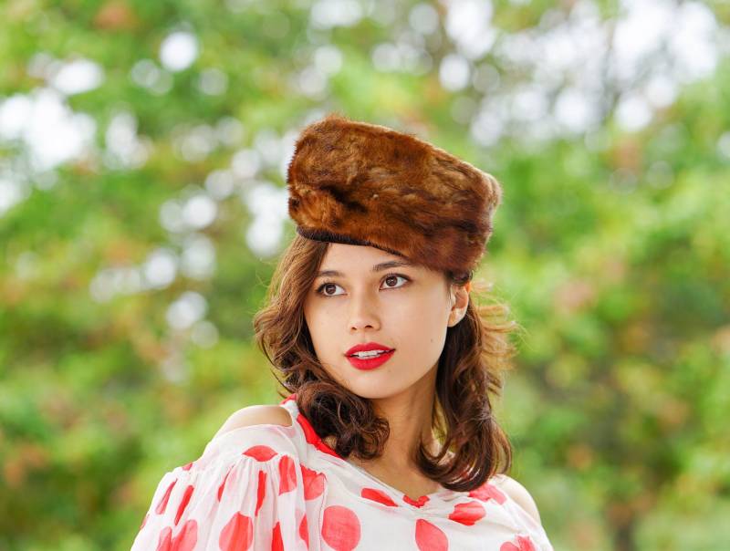 Vintage Pelz Kosaken Hut, Pillboxer 1950Er-60Er Jahre Wintermütze, Frauen Retro Kirchenhut, Tam Hut von hisandhervintage