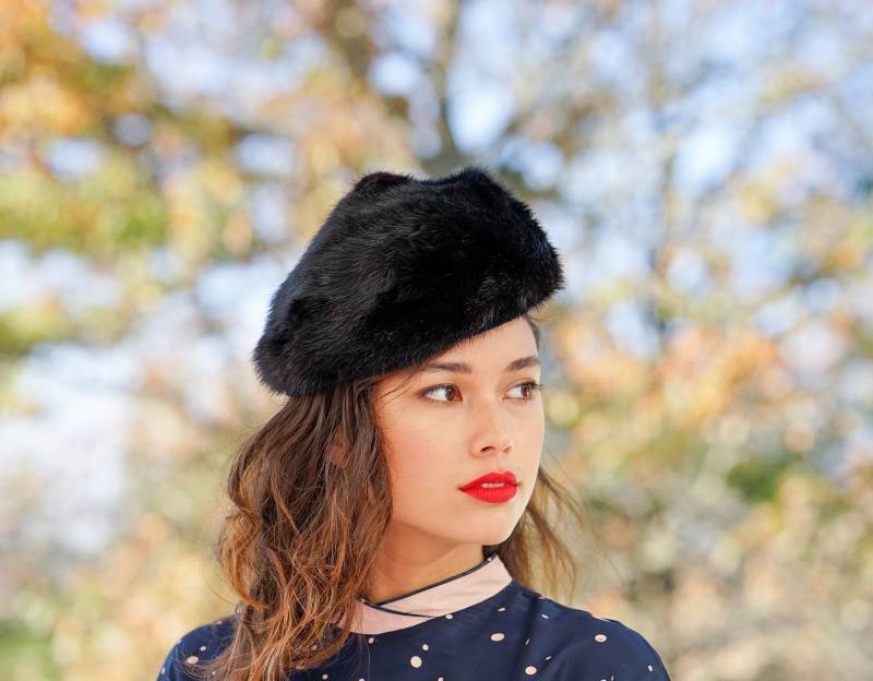 Vintage Pillbox Pelzhut, Kosaken Hut, Frauen 1950Er Jahre Cocktail Herbst Winter Kirchenhut, Retro Hut von hisandhervintage