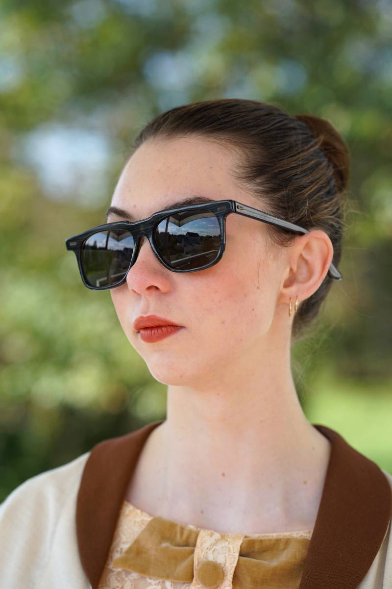 Vintage Sonnenbrille 1950Er Jahre Made in Usa By Sro Optisch Greywood Seltene Große Größe von hisandhervintage