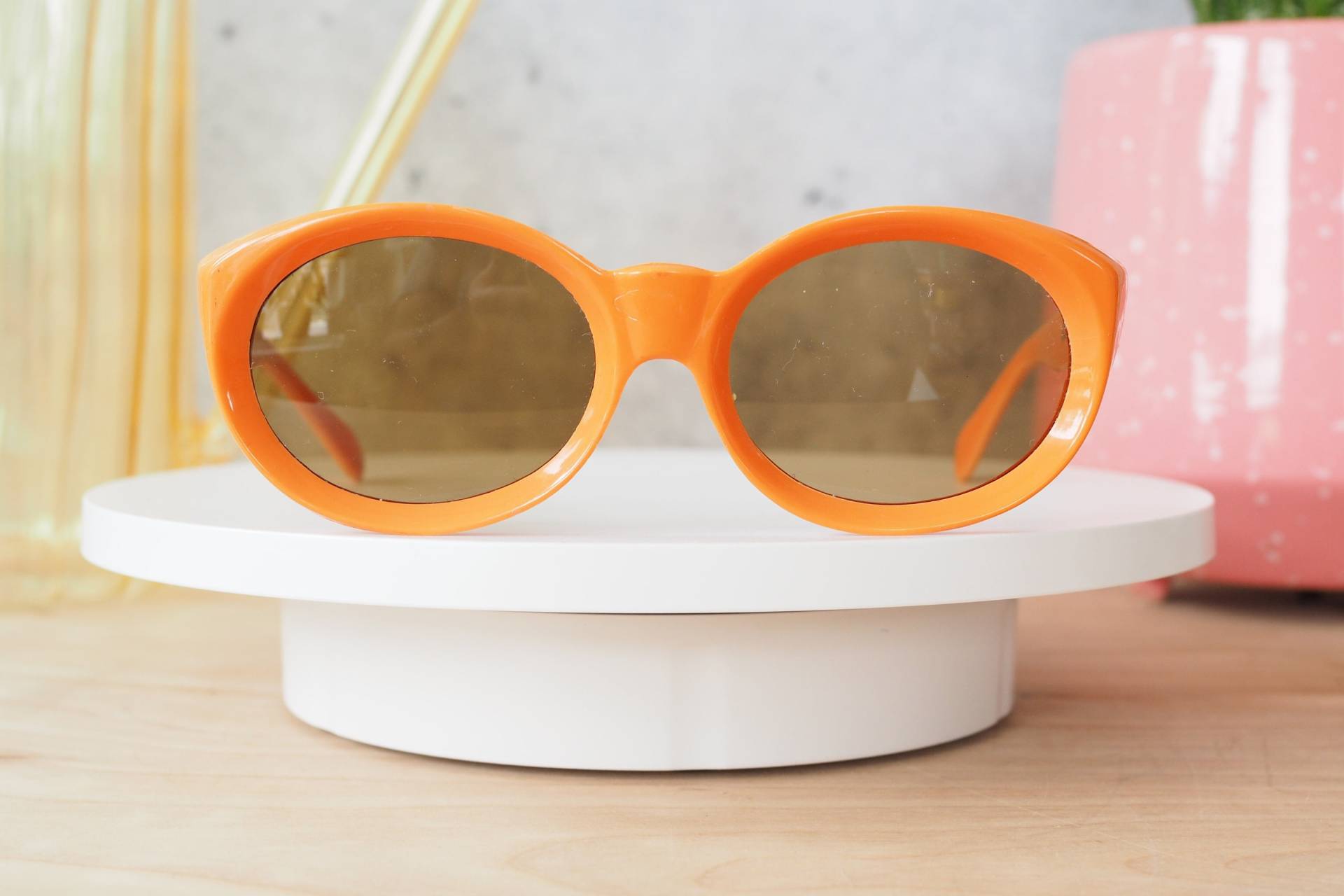 Vintage Sonnenbrillen 1960Er Jahre Pop Art Made in Italy Orange Ton Sonnenbrille Mod von hisandhervintage