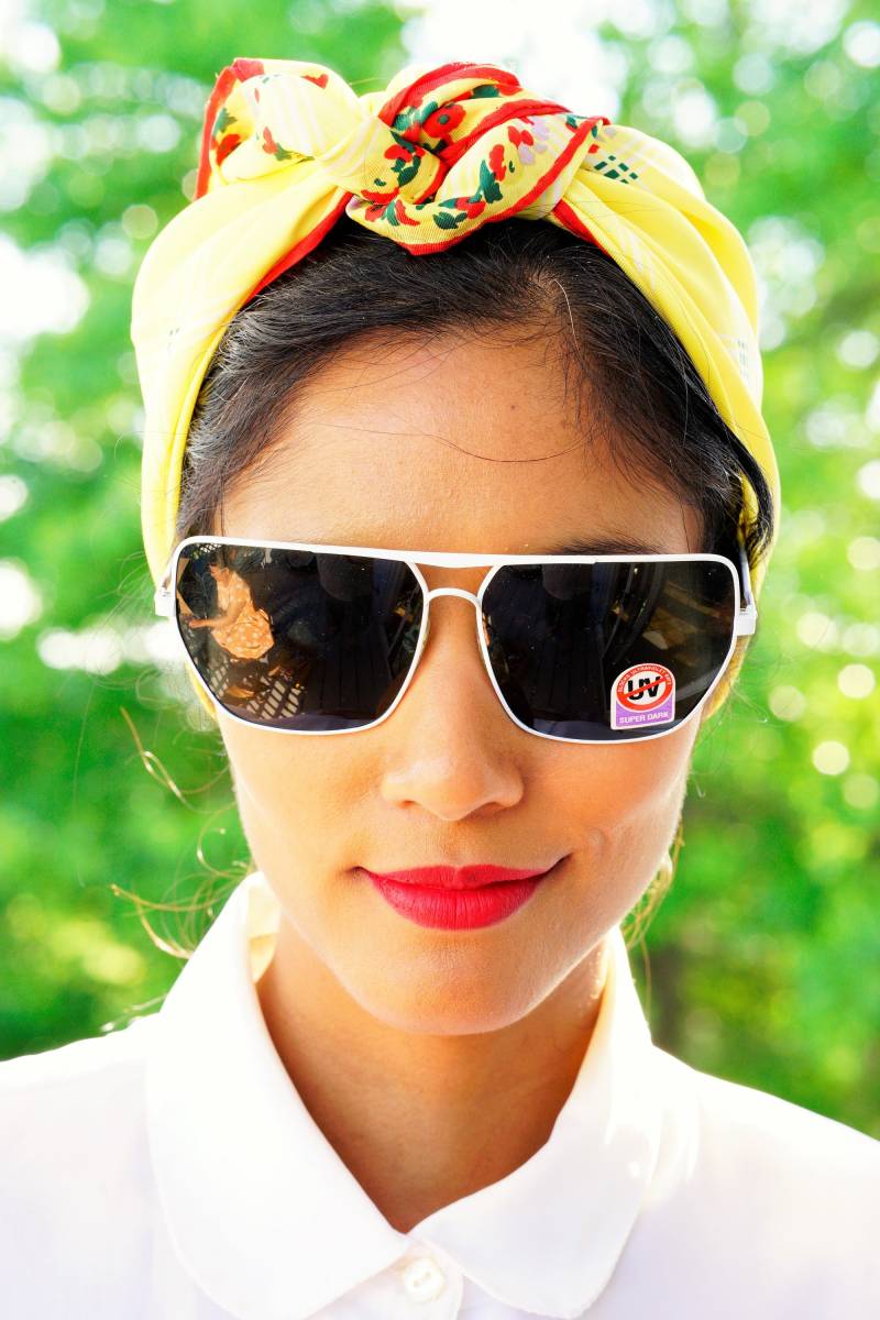 Vintage Sonnenbrillen 1980Er Jahre New Old Stock/80Er Glamour Sonnenbrille Weiß Ton Frames Made in Taiwan Aviator von hisandhervintage