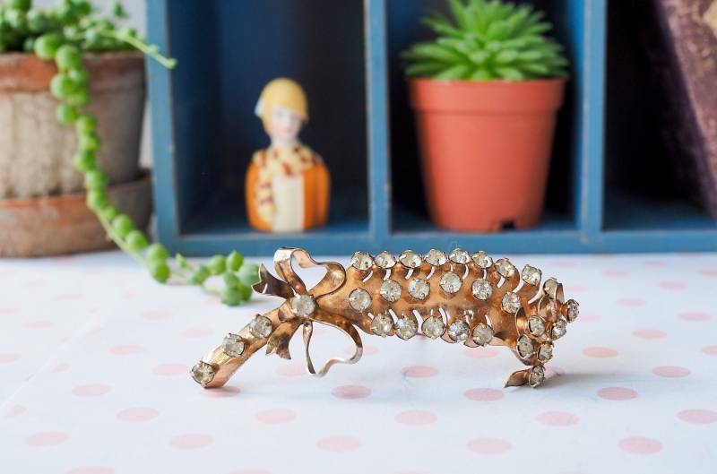 Vintage Sterling Strass Feder Brosche Gross, 1950S-60S Schmuck, Brosche, Modeschmuck, Retro Pin von hisandhervintage