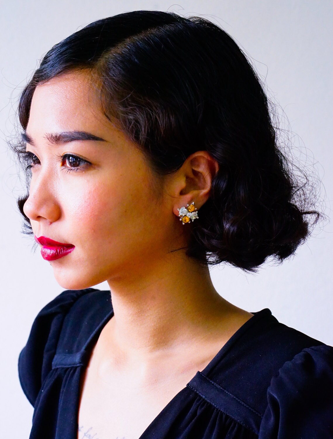 Vintage Strass Ohrringe/ Schmuck/ 1950Er Jahre Antiker Ohrringe von hisandhervintage