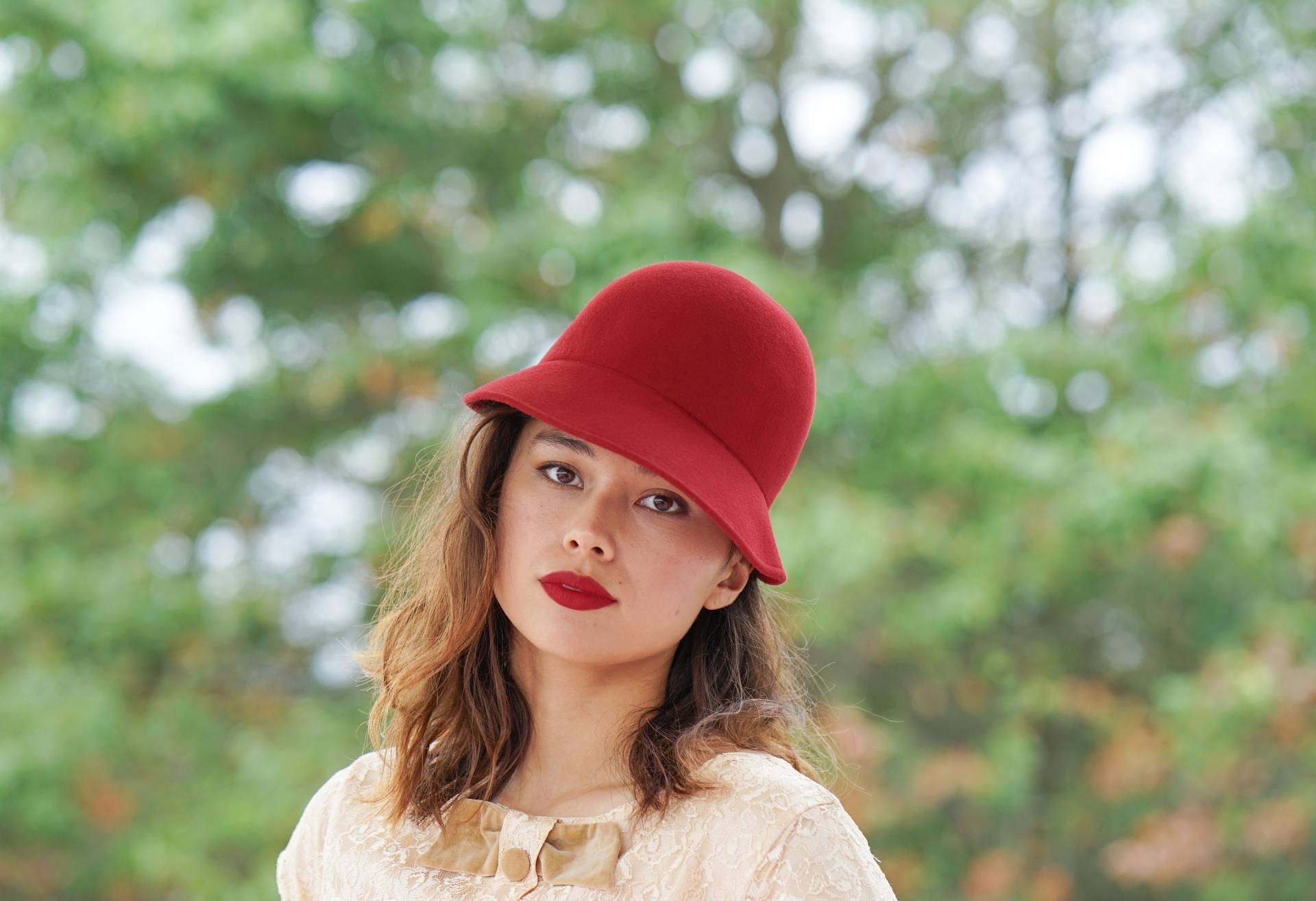 Vintage Wollfilz Frauen Hut, 1950Er-60Er Jahre Herbst Winter Cap, Mod Retro Hut von hisandhervintage