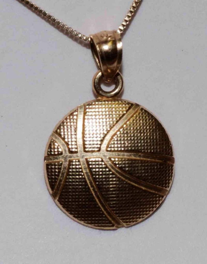 14K Gold Einzigartiges Basketballsportstück-Seltenes Geschenk Speziell Für Sie Oder Ihn, Anhänger Charme 14K Gold Einzigartiges Basketballsportstück-Seltenes Geschenk Speziell Für Sie Oder Ihn, Anhänger Charme von historymemorial