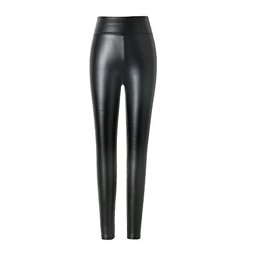 hitueu Damen Kunstleder Leggings High Waist Leggings Hose Strumpfhosen Treggins Leggins Kunstleder Leder Look hüfthoch von hitueu