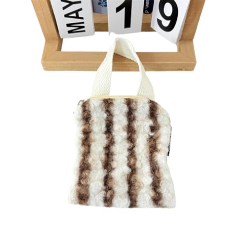 Einfacher Stil Plüschst Reifen Handgelenk Tasche, leichte tragbare Geldbörse mit Reiß Verschluss, hohe Kapazität Speicher für Kosmetik und Organizer von hiwhale