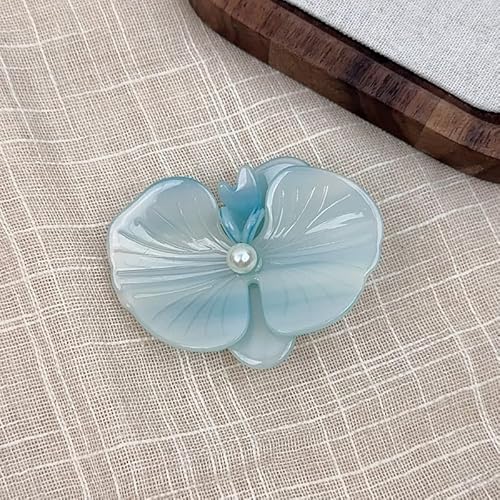 Elegante künstliche Phalaenopsis Perle Haarschmuck Phalaenopsis Haar kralle in Acetat Chic Blumen Haarnadel für Frauen von hiwhale