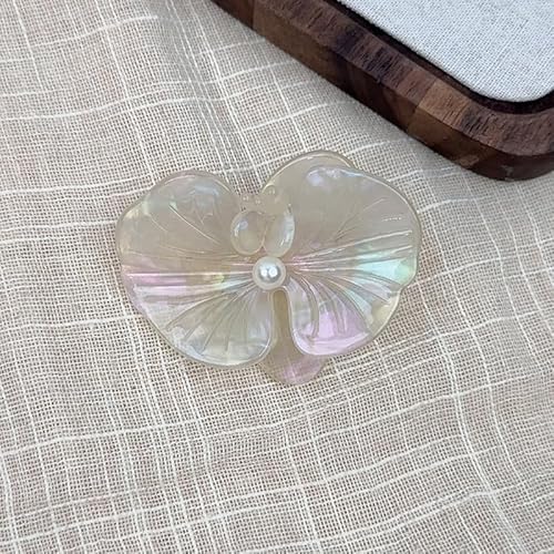 Elegante künstliche Phalaenopsis Perle Haarschmuck Phalaenopsis Haar kralle in Acetat Chic Blumen Haarnadel für Frauen von hiwhale