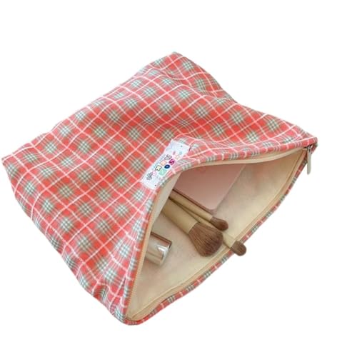Girly Plaid Kosmetik Tasche mit großer Kapazität Reise tragbare Damen Mode Clutch Reiß Verschluss Beutel Handtasche Make-up Toiletten Artikel Aufbewahrung Taschen von hiwhale