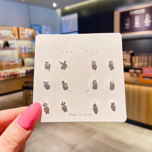 Mode Ohr stecker Set für Frauen Statement Herz Stern Schneeflocke Blume Kristall Perle eine Woche minimalist ische Set Ohrringe Geschenk von hiwhale