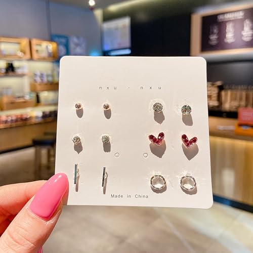 Mode Ohr stecker Set für Frauen Statement Herz Stern Schneeflocke Blume Kristall Perle eine Woche minimalist ische Set Ohrringe Geschenk von hiwhale