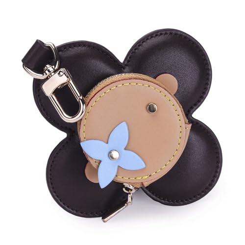 Mode aus echtem Leder Sonnenblumen-Münz Tasche Ohrhörer Tasche Kreative Mini-Geldbörse Schlüssel Bund Tasche Anhänger Dekoration Geschenke von hiwhale