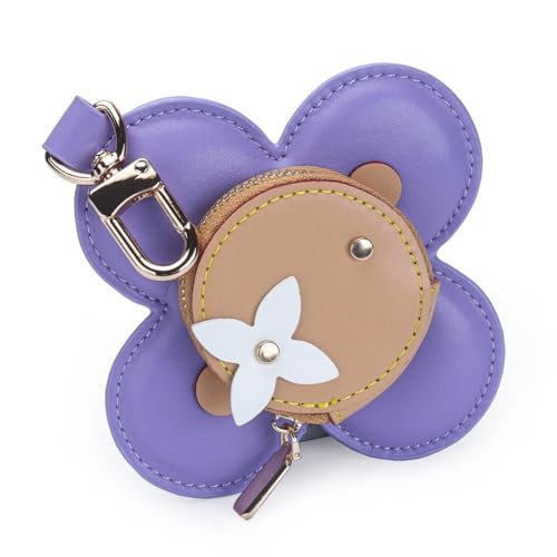 Mode aus echtem Leder Sonnenblumen-Münz Tasche Ohrhörer Tasche Kreative Mini-Geldbörse Schlüssel Bund Tasche Anhänger Dekoration Geschenke von hiwhale