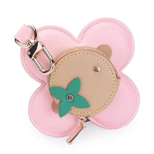 Mode aus echtem Leder Sonnenblumen-Münz Tasche Ohrhörer Tasche Kreative Mini-Geldbörse Schlüssel Bund Tasche Anhänger Dekoration Geschenke von hiwhale