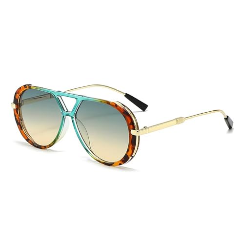 Übergroße ovale Punk-Sonnenbrille 2025, Luxus Vintage Big Frame UV400 Brillen für Männer Frauen, Outdoor-Kletterbrille von hiwhale