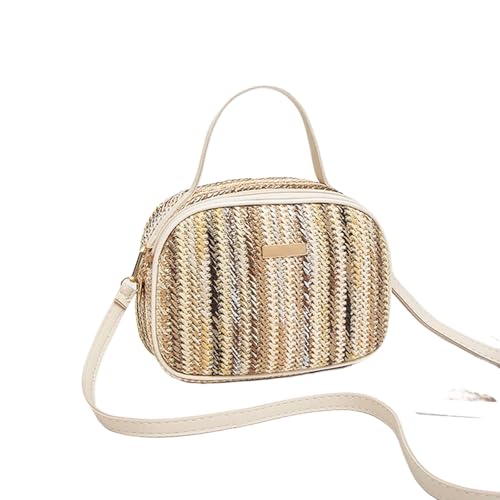 hiwhale Bunte gewebte Damen Strohhalm Tasche Strand Sommer Vielseitige Handtasche Damen Schulter Umhängetasche von hiwhale