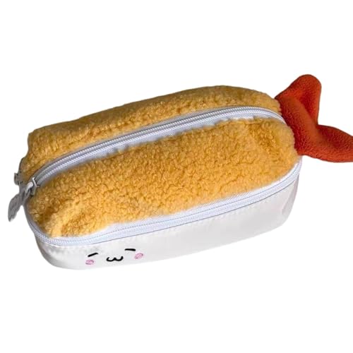 hiwhale Niedliche Cartoon gebratene Plüsch-Stift-Tasche Kawaii mit großer Kapazität Reiß Verschluss Soft Pen Case Schreibwaren Aufbewahrung Tasche Schulbedarf von hiwhale