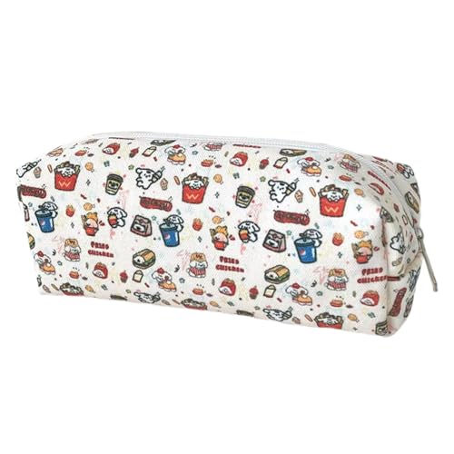 hiwhale Niedlicher Burger Hund Bedruckte Bleistift Tasche mit großer Kapazität tragbare Aufbewahrung Tasche Schreibwaren Make-up-Tasche Geschenke von hiwhale
