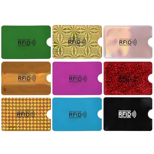 hjwanyin 9-teiliges buntes RFID-Kartenetui, RFID-blockierende Hüllen, Kreditkartenhüllen-Set, Ausweishüllen für Männer und Frauen hjwanyin 9-teiliges buntes RFID-Kartenetui, RFID-blockierende Hüllen, Kreditkartenhüllen-Set, Ausweishüllen für Männer und Frauen von hjwanyin