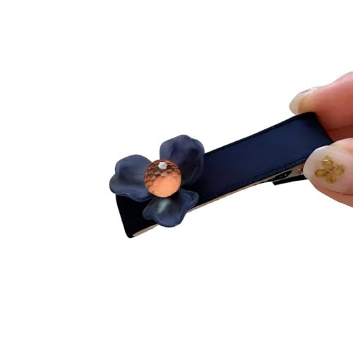 Französische Vintage Mode Textur Blume Seitenclip Entenschnabel Clip Haarschmuck getrocknete Blumen Seite Kopfschmuck Clip (Blau) von hlspassion