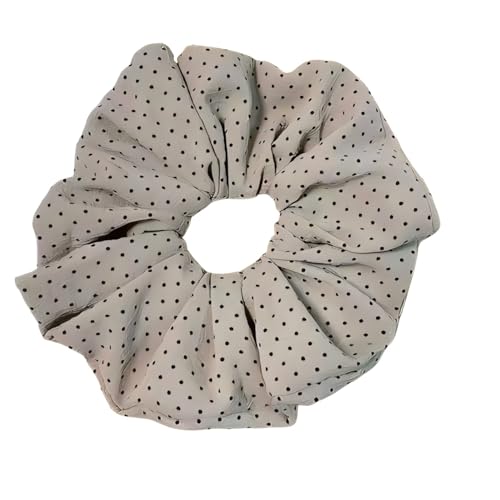 Puffy Polka Dot Stoff Großer Darm Haar Kreis Weiblich Retro Netflix Haarseil Premium Feeling Stirnband Temperament Kopf Blume (Curry, 14 cm) von hlspassion