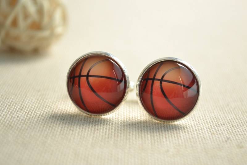 Basketball Manschette Nerz Links Und Krawatte Clip Set, Nba Manschettenknöpfe Sport Personalisierte Herren Zubehör, Braut Party, Bräutigam | xk026 von hmpisces