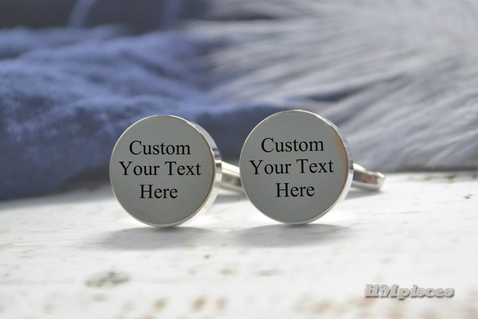 Benutzerdefinierte Gravierte Manschettenknöpfe, Laser Gravieren Personalisierte Sie Ihren Text Hochzeit Geschenk Für Bräutigam Vater Bbf von hmpisces