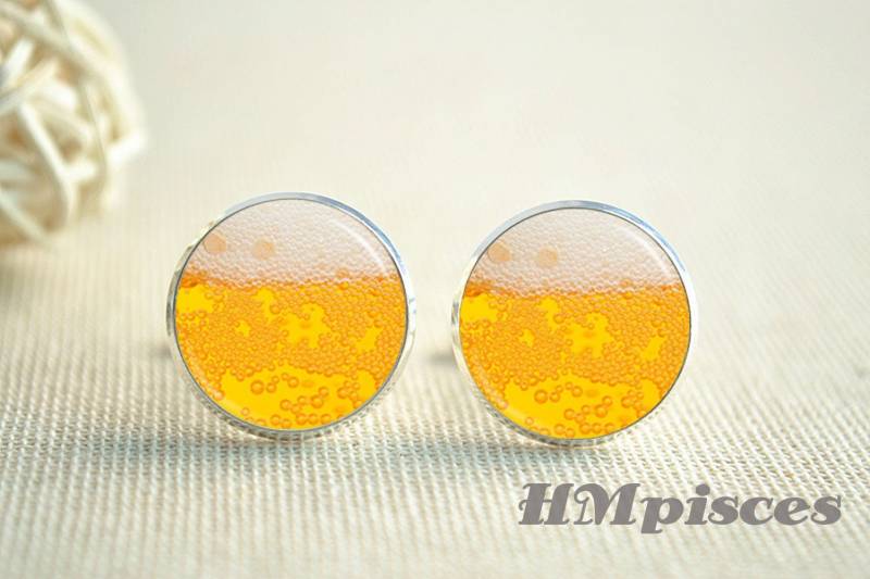 Bier Manschettenknöpfe, Trinken Alkohol Bier-Liebhaber Krawatte Bar, Benutzerdefinierte Halskette Geschenk, Geschenk Für Vater Mann Boyfrien(xk204 von hmpisces