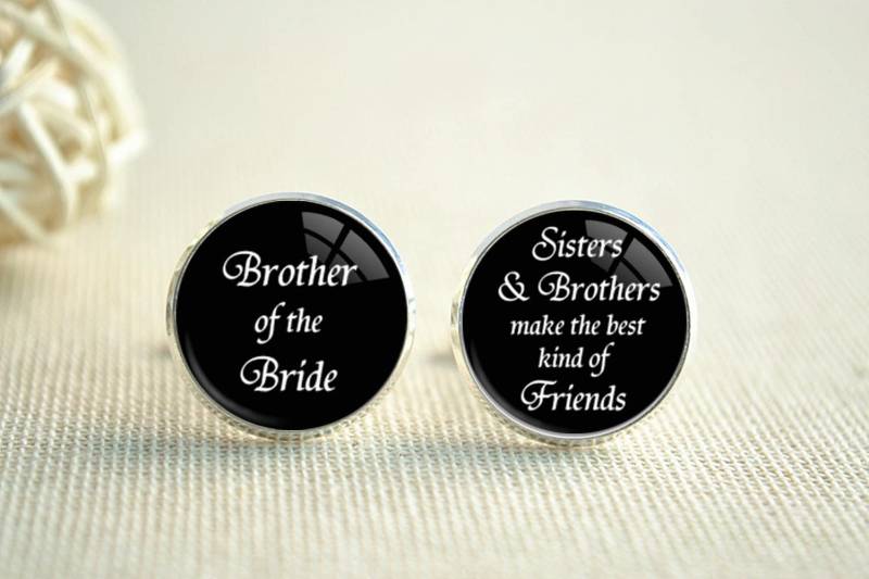 Hochzeit Manschettenknöpfe, Bruder Der Braut Beste Freunde Männer Personalisierte Hochzeitsgeschenk Für Ihn | xk104 von hmpisces