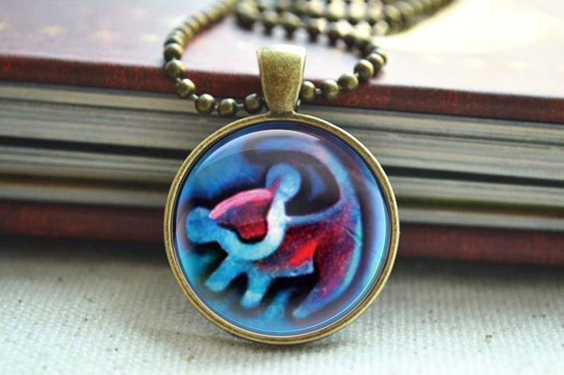 König Der Löwen Halskette Rafiki Simba Zeichnung Glas Anhänger Foto Cabochon Unisex Geschenk Personalisiertes | xl052 von hmpisces