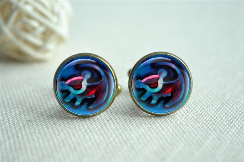 König Der Löwen Manschettenknöpfe, Löwen-Manschettenknöpfe, Krawattennadel Tier Löwe, Rafiki Simba Zeichnung Glaskuppel Foto Jeewlry, Geschenk von hmpisces