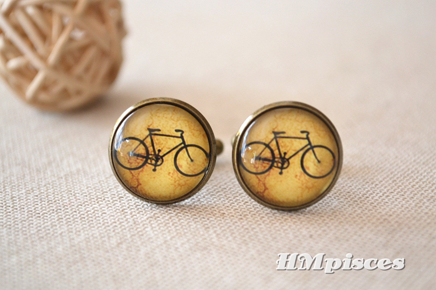 Manschettenknöpfe Mit Fahrrad, Für Sport, Individuellem Foto, Retro Fahrrad-Krawattenklammer, Bräutigam Groomsmen Vater Geschenk | xk86602 von hmpisces