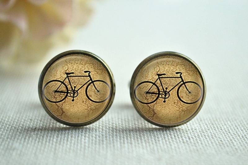 Retro Fahrrad Manschettenknöpfe Krawattenklammer Set, Männer Manschettenknöpfe, Sport Bild Krawattenstange, Geschenk Für Männer, Hochzeit von hmpisces
