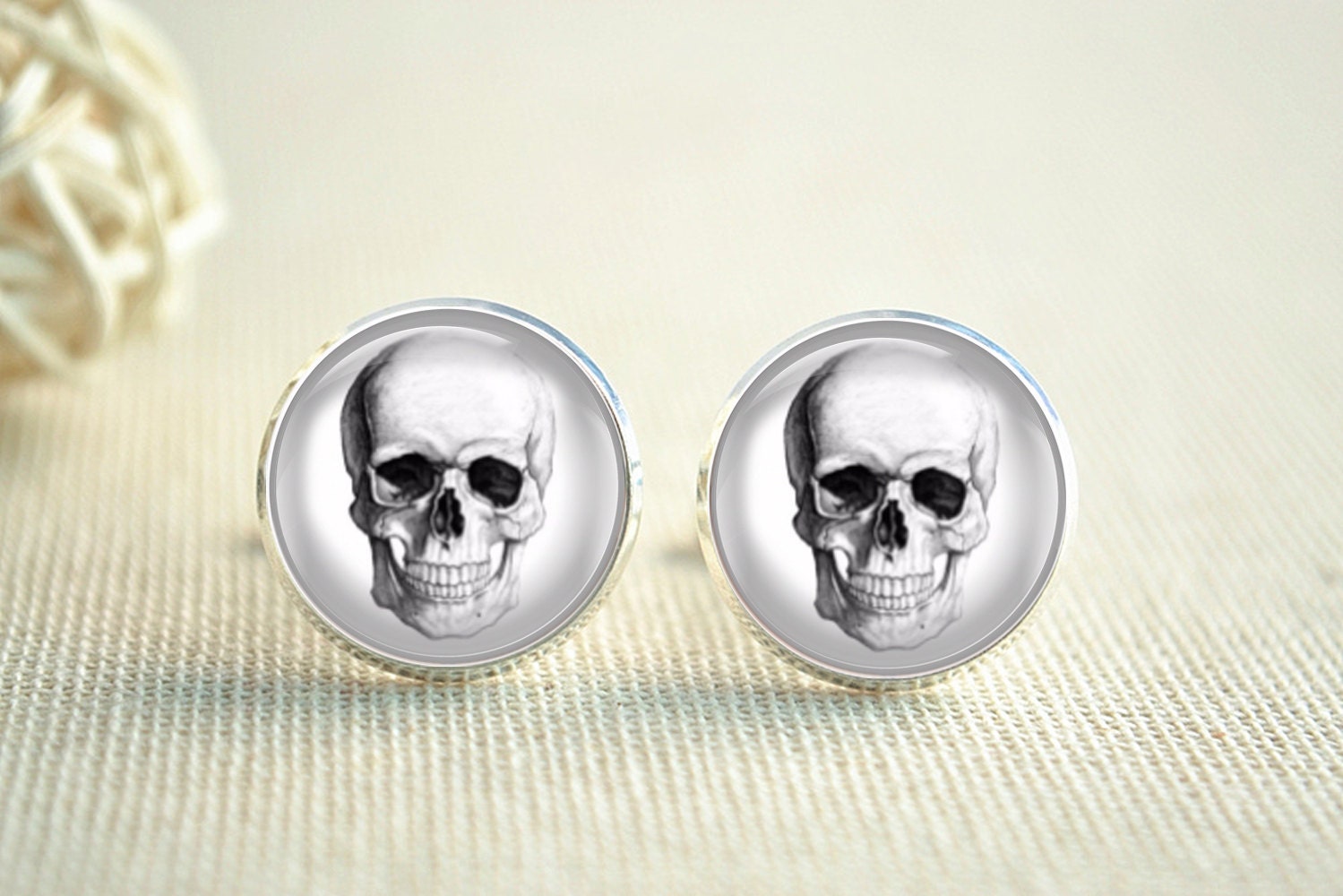 Schädel Manschettenknöpfe, Piraten Beängstigend Krawatte Clip, Zeichnung Skizze Kunst Neuheit Manschettenknöpfe Bar, Geschenk Für Ihn | xk179 von hmpisces