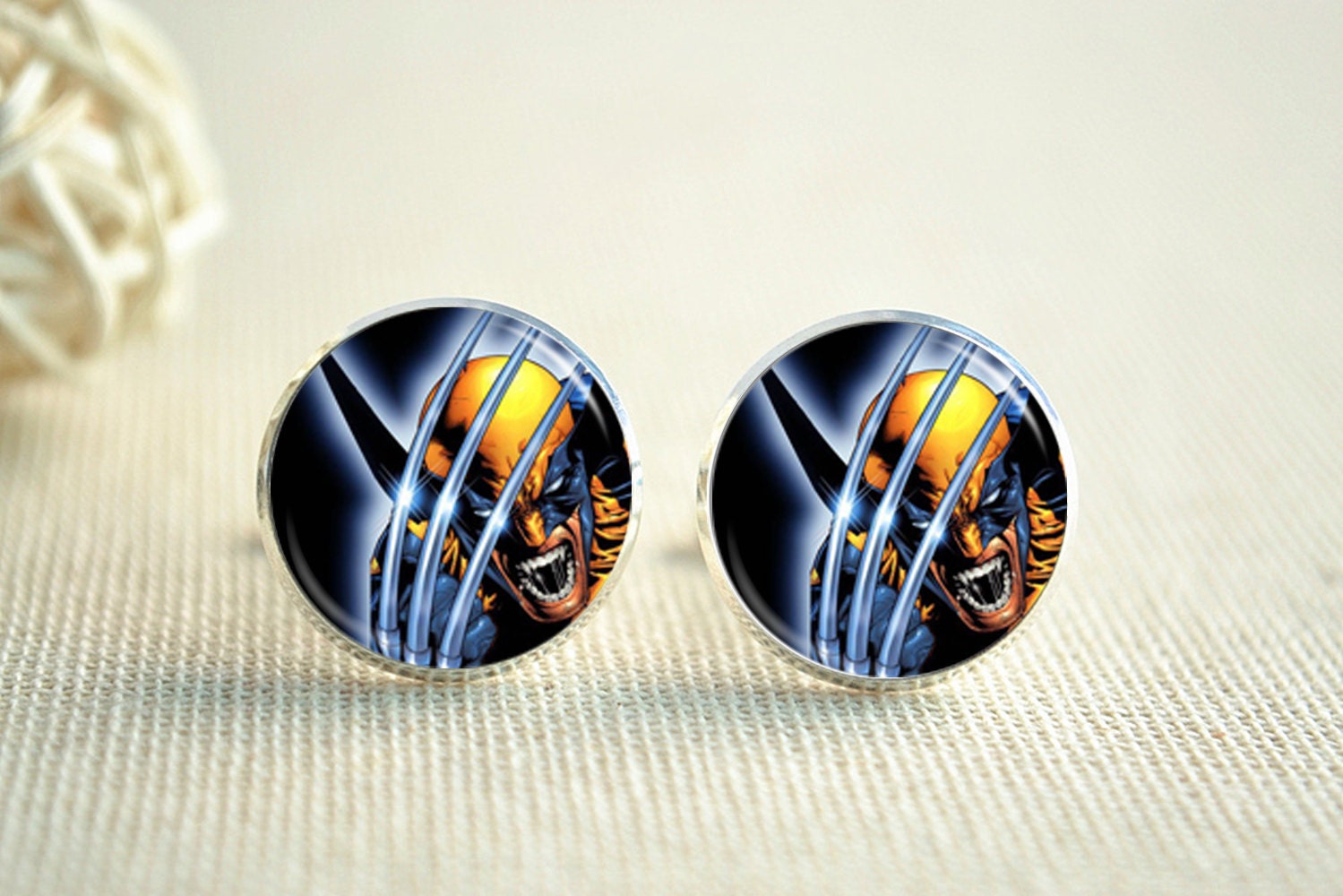 Wolverine Manschettenknöpfe, X-Men Superhelden Manschettenknöpfe Krawatte Clip Set, Hochzeit Trauzeugen Neuheit Geschenk Für Ihn Vater(Xk145 von hmpisces