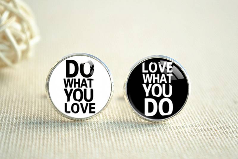 Zitat Manschettenknöpfe, Faustregel' Tun, Was Sie Lieben, Liebe, Tun' Manschettenknöpfe Set, Personalisierte Mens Zubehör | xk133 von hmpisces