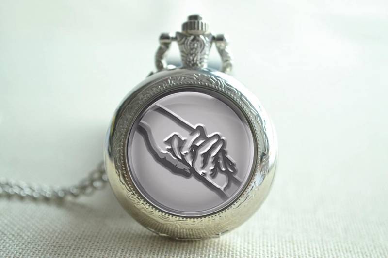 steampunk Handshake Taschenuhr, Bild Anhänger Halskette, Medaillon Halskette Uhr Schmuck Geschenk | Hb031 von hmpisces